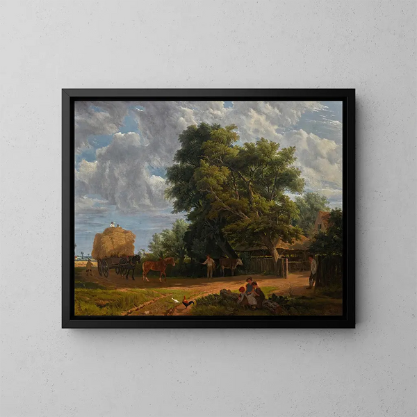 Het hooivork - John James Chalon — ingelijst kunstwerk aan de muur