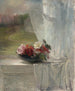 Bloemen op de vensterbank - John La Farge — weergave van het kunstwerk