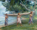 van Filles portant un canoë à Vaiala, Samoa - John La Farge — weergave van het kunstwerk