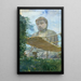 La grande statue du Bouddha Amida à Kamakura, connue sous le nom de Daibutsu, depuis le jardin des prêtres - John La Farge — ingelijst kunstwerk aan de muur