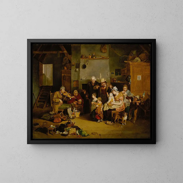 De blinde violist - John Lewis Krimmel — ingelijst kunstwerk aan de muur