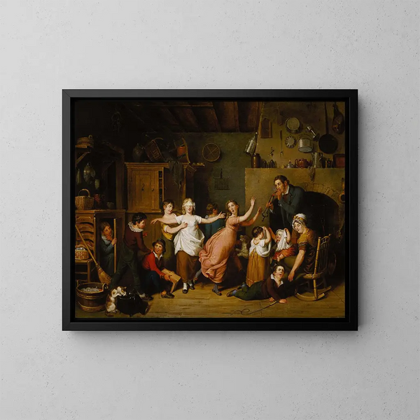 Het blinde spel - John Lewis Krimmel — ingelijst kunstwerk aan de muur