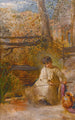 Un garçon pêchant - John Linnell — weergave van het kunstwerk