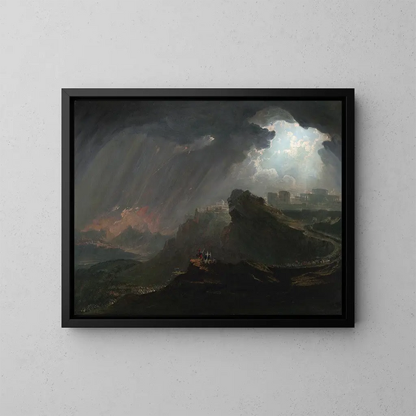 Josué die beveelt dat de zon stopt - John Martin — ingelijst kunstwerk aan de muur