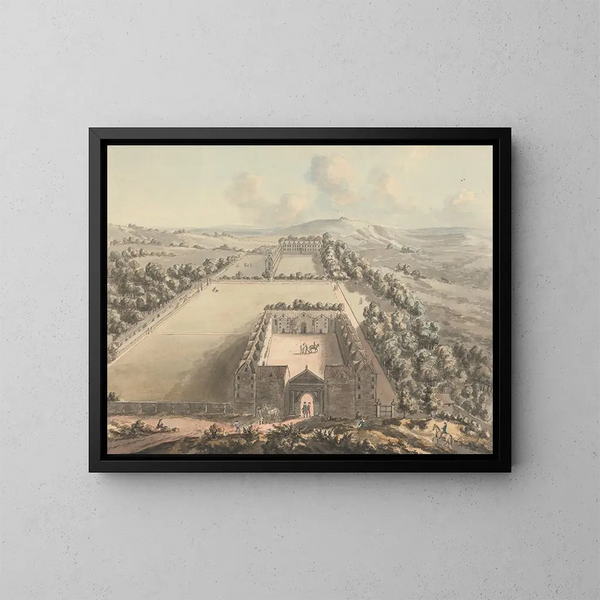 De oude stallen van Petworth - John Melchior Barralet — ingelijst kunstwerk aan de muur