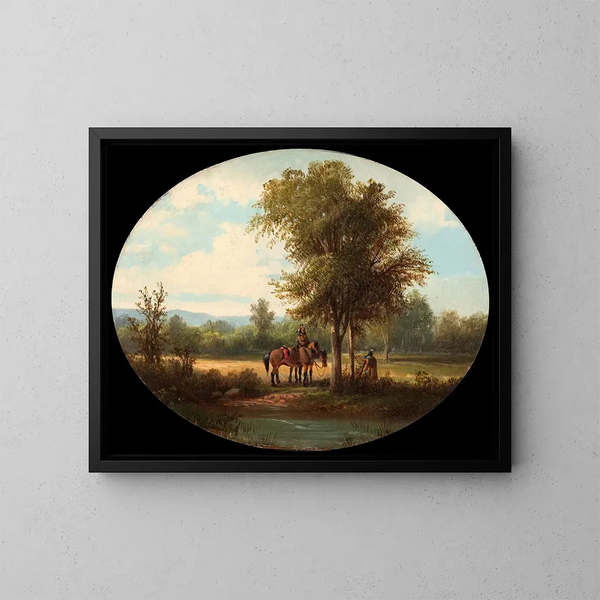 van een ochtend in de Milk River-vallei - John Mix Stanley — ingelijst kunstwerk aan de muur