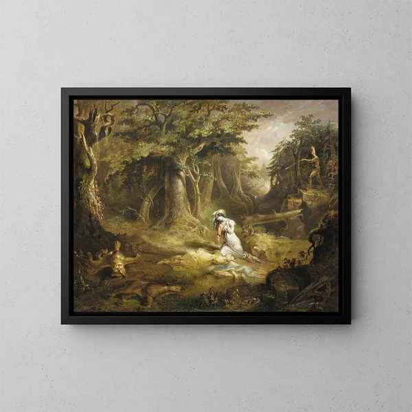 De redding van Leatherstocking - John Quidor — ingelijst kunstwerk aan de muur