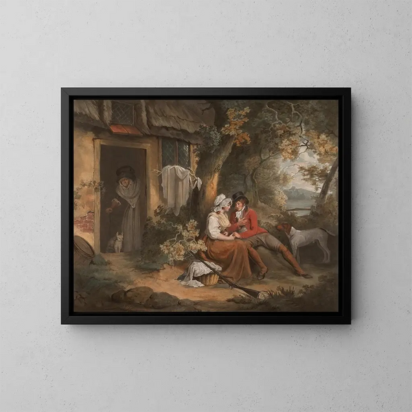 Sportief geliefdeschilderij - John Raphael Smith — ingelijst kunstwerk aan de muur
