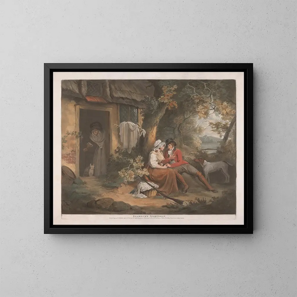 Sportief liefdeschilderij in actie - John Raphael Smith — ingelijst kunstwerk aan de muur