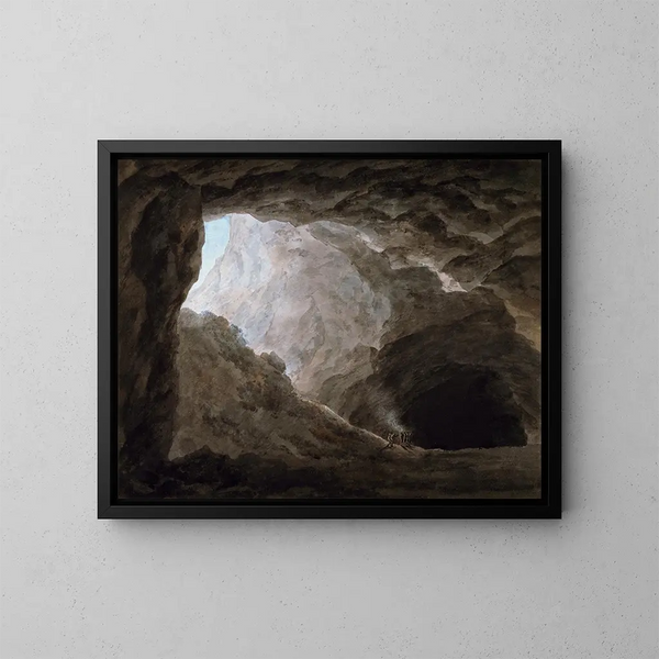 Een grot in het platteland - John Robert Cozens — ingelijst kunstwerk aan de muur