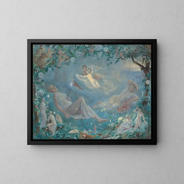 Titania slapend, scène uit Droom van een zomeravond, acte II, scène ii - John Simmons — ingelijst kunstwerk aan de muur