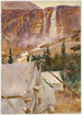 Kampement en waterval - John Singer Sargent — weergave van het kunstwerk