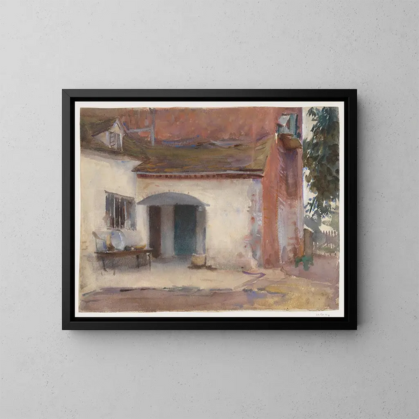 Huis en tuin - John Singer Sargent — ingelijst kunstwerk aan de muur