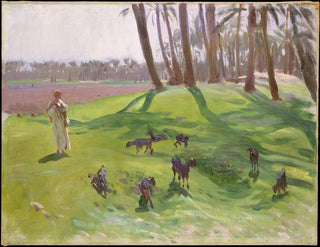 Landschap met een geitenhoeder - John Singer Sargent — weergave van het kunstwerk