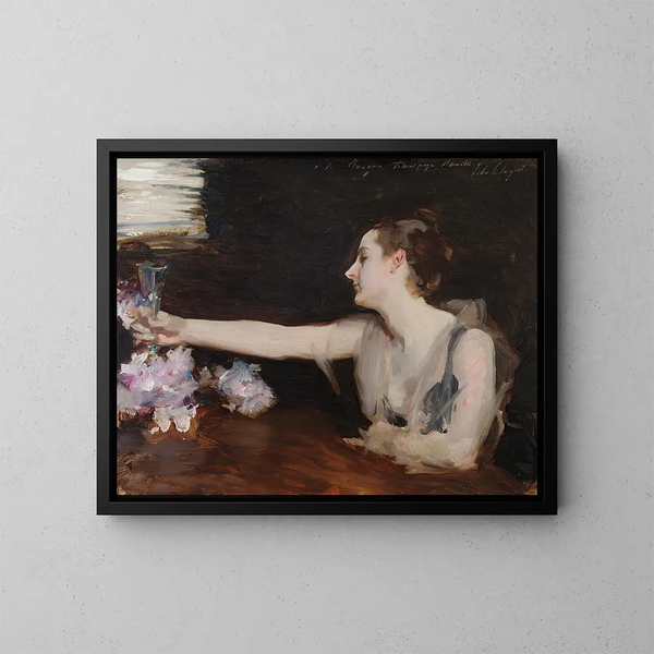 Madame Gautreau die een toast uitbrengt - John Singer Sargent — ingelijst kunstwerk aan de muur