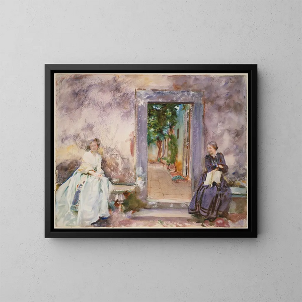 Het tuinmuur - John Singer Sargent — ingelijst kunstwerk aan de muur