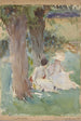 Onder de wilgen - John Singer Sargent — weergave van het kunstwerk