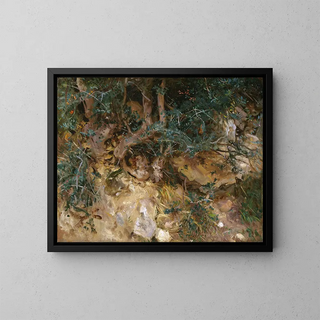 Chardons en kruiden op een heuvel in Valldemossa, Mallorca - John Singer Sargent — ingelijst kunstwerk aan de muur