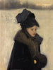 Vrouw met bont - John Singer Sargent — weergave van het kunstwerk