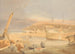 Seaside scene with a sailboat at dock - John Thirtle — artwork view