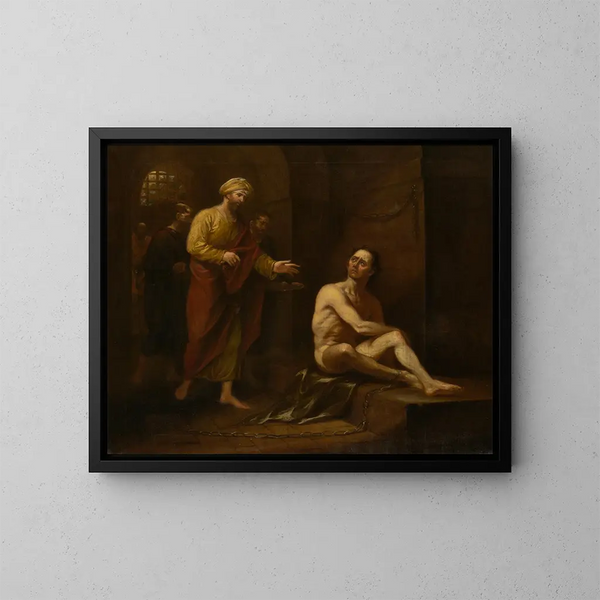 Ik zat in de gevangenis en jullie zijn naar mij toe gekomen Matteüs 25:36 - John Trumbull — ingelijst kunstwerk aan de muur