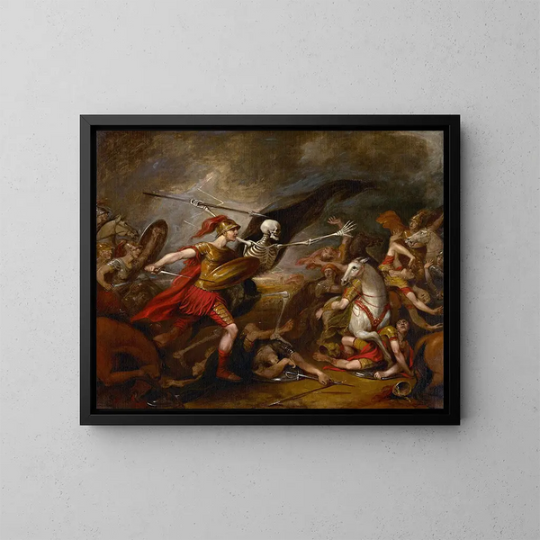 Josué bij de Slag bij Aï, vergezeld door de Dood - John Trumbull — ingelijst kunstwerk aan de muur