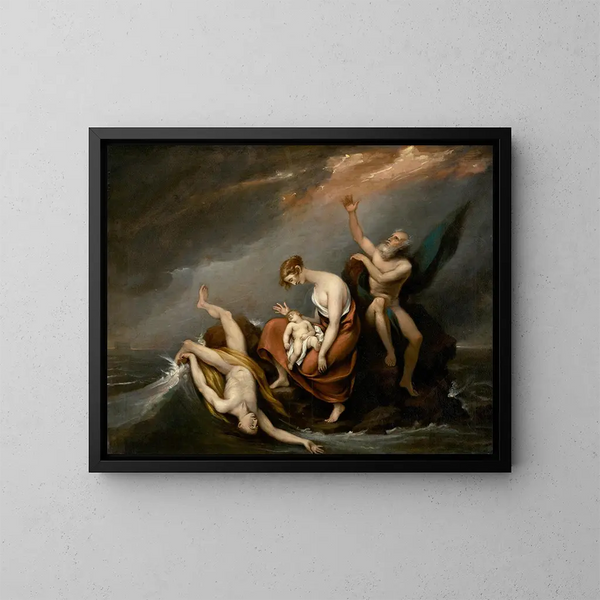 La dernière famille qui périt dans le déluge Genèse 7424 - John Trumbull — ingelijst kunstwerk aan de muur