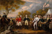 De overgave van generaal Burgoyne aan Saratoga op 16 oktober - John Trumbull — weergave van het kunstwerk