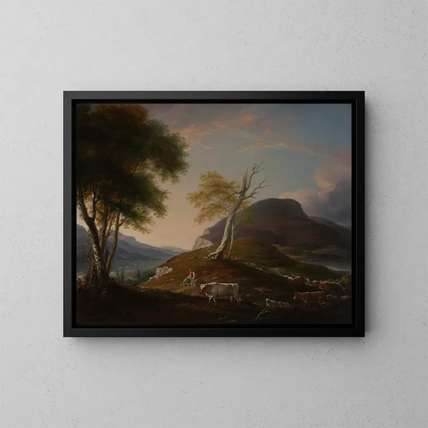van het uitzicht op het westen van de berg nabij Hartford - John Trumbull — ingelijst kunstwerk aan de muur