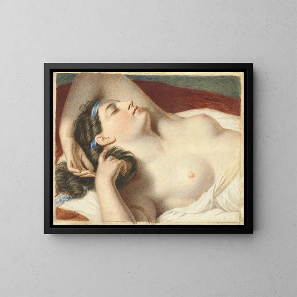 Studie voor slapende Ariadne op het eiland Naxos - John Vanderlyn — ingelijst kunstwerk aan de muur