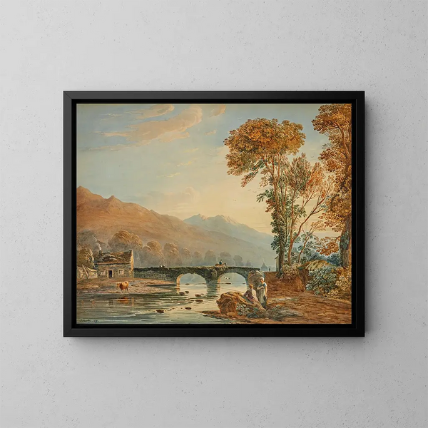 Beddgelert-brug, Wales - John Varley — ingelijst kunstwerk aan de muur