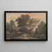 Figuren bij een waterval en een bassin in een bosrijk landschap - John Varley — ingelijst kunstwerk aan de muur