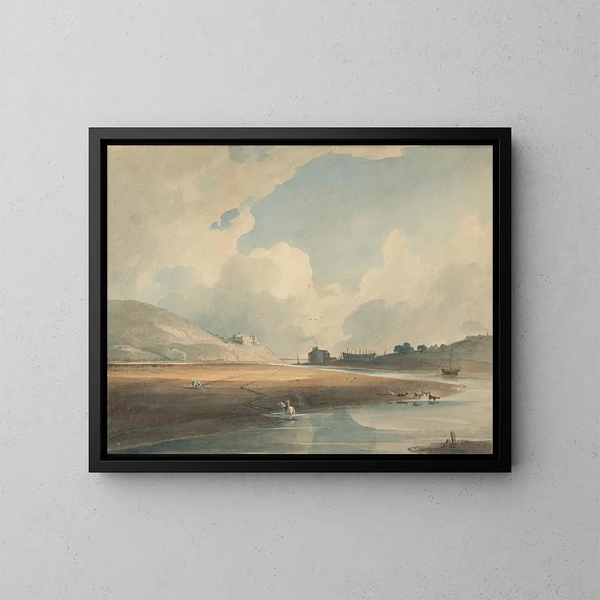 Château de Harlech en overtocht van Twgwyn - John Varley — ingelijst kunstwerk aan de muur