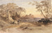 Landschap met figuren en ver weg gelegen kasteel - John Varley — weergave van het kunstwerk
