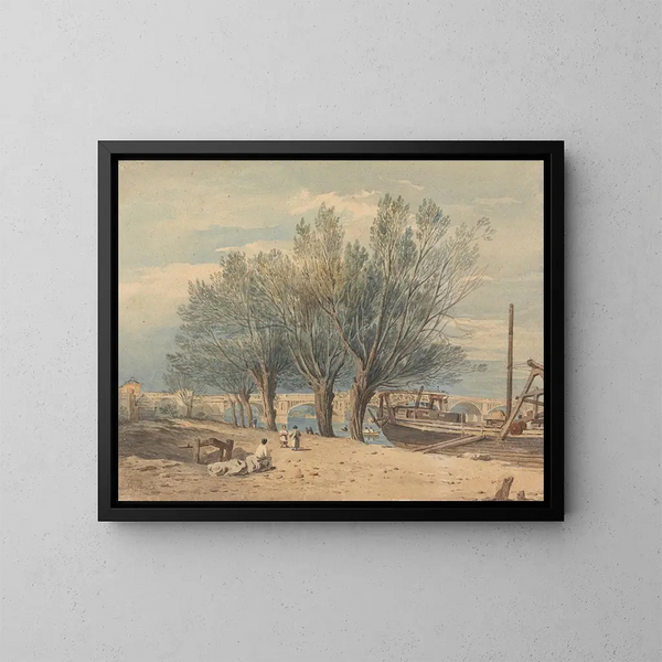Pont de Vauxhall - John Varley — ingelijst kunstwerk aan de muur