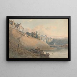 John Varley - View of Chepstow Castle Monmouthshire from Under the Bridge.webp