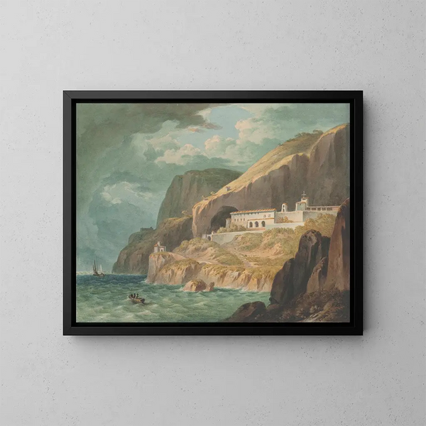 Een klooster in Amalfi nabij Salerno, Italië - John Warwick Smith — ingelijst kunstwerk aan de muur