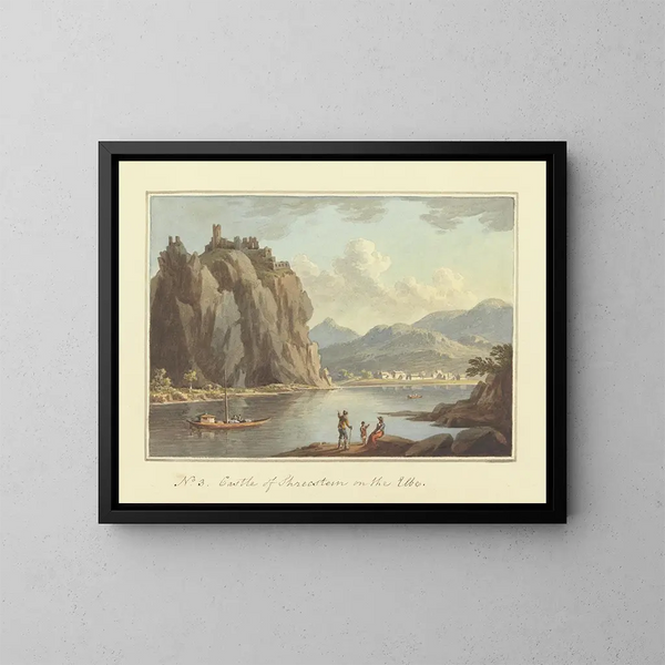 Château de Schrecstein sur l'Elbe - John Warwick Smith — ingelijst kunstwerk aan de muur