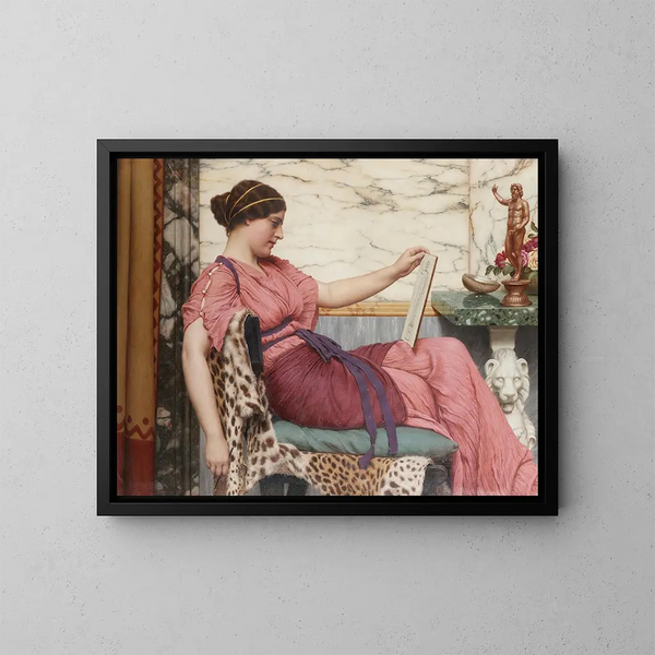 Een amateur - John William Godward — ingelijst kunstwerk aan de muur