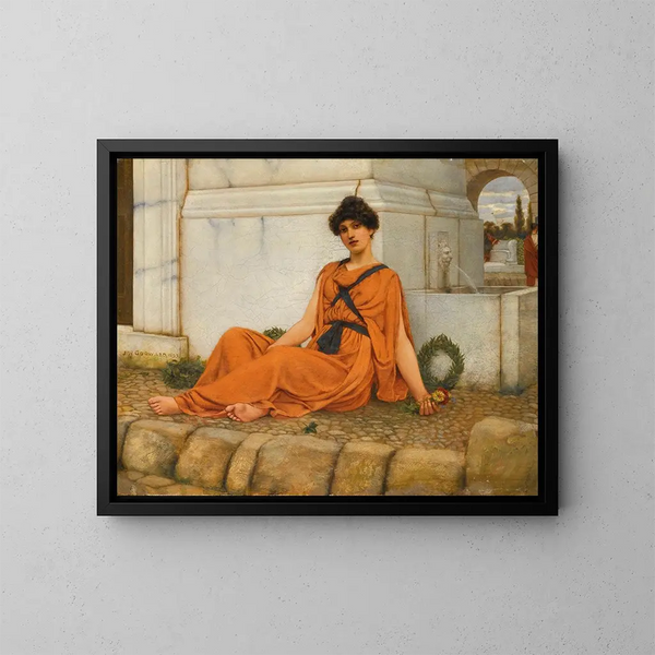 La Fille aux fleurs - John William Godward — ingelijst kunstwerk aan de muur