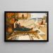 La Jeune Fille à la Peau de Tigre Cousant - John William Godward — ingelijst kunstwerk aan de muur