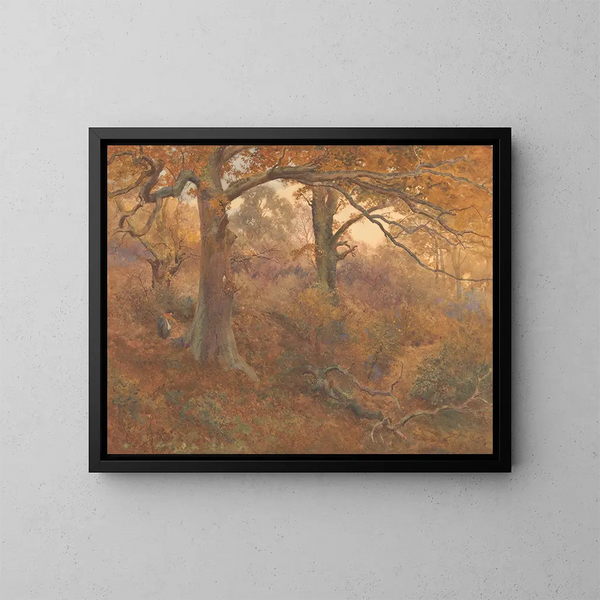 Boslandschap - John William North — ingelijst kunstwerk aan de muur