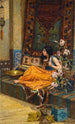 Dans le harem Une odalisque - John William Waterhouse — weergave van het kunstwerk
