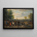 A hunting scene, possibly depicting Charles Spencer, 3rd Duke of Marlborough (1706-1758), and his wife Elizabeth, Countess of Marlborough - John Wootton — framed artwork on a wall