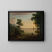 Klassiek landschapsschilderij met figuren en dieren bij zonsondergang - John Wootton — ingelijst kunstwerk aan de muur