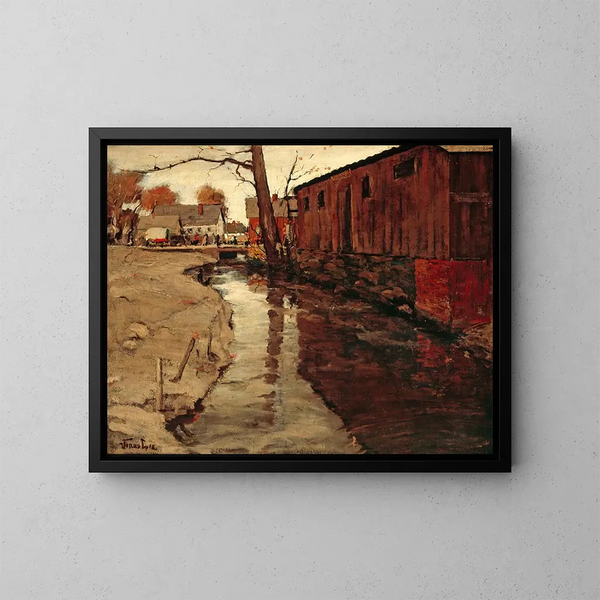 Molen aan het water - Jonas Lie — ingelijst kunstwerk aan de muur