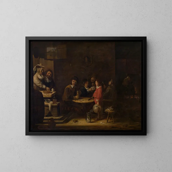 Vijf zintuigen - Joos van Craesbeeck — ingelijst kunstwerk aan de muur
