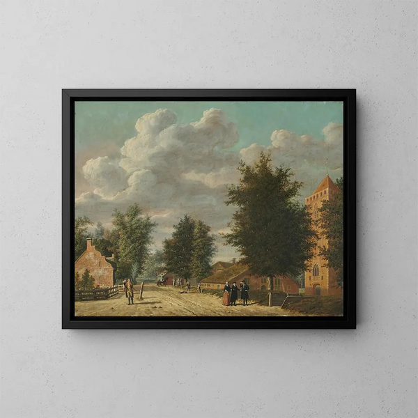 Uitzicht op het dorp Eemnes - Jordanus Hoorn — ingelijst kunstwerk aan de muur