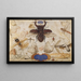 Insecten en hoofd van een windgod - Joris Hoefnagel — ingelijst kunstwerk aan de muur