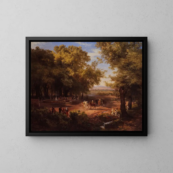 L'Alameda de Mexico - José María Velasco — ingelijst kunstwerk aan de muur